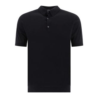 John Smedley Polo Shirts, male, Black, 2XL, Adrian Polo Shirt
