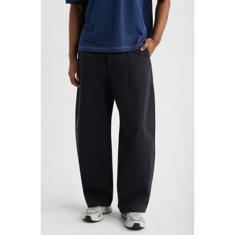 BP. Barrel Leg Cotton Twill Pants in Black at Nordstrom, Size 34