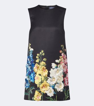 LEO LIN Yvonne floral-appliqu&eacute; minidress