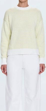 Pistola Denim Aura Stripe Crew Neck Sweater In Limeade