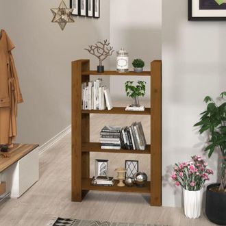 vidaXL Vidaxl - Libreria/Divisorio Ambrato 80x35x125 cm Legno Massello di Pino