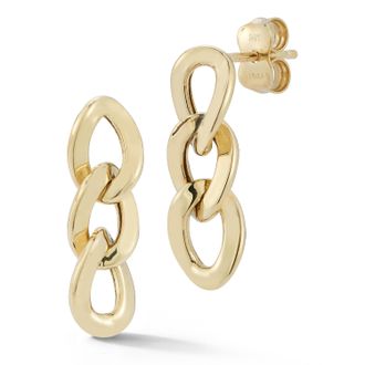 Ember Fine Jewelry 14K Gold Curb Link Drop Earrings