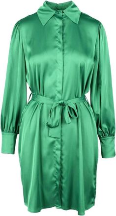 Think Polyester Damesjurk - Dames - Shirt Kleedjes - Groen - XL - Polyester - Kleedjes