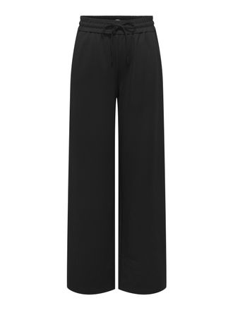 Only Jogger Pants ONLY ONLPOPTRASH-TADIA MW X-WIDE PNT, Damen, Gr. XL (42), L&auml;nge 32, schwarz, Milano Rib, Obermaterial: 63% Viskose, 33% Polyester, 4% Ela