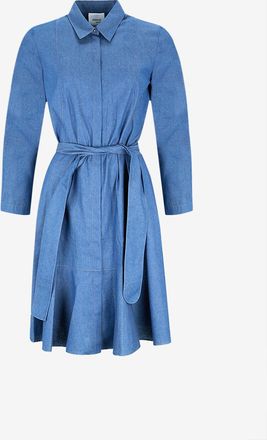 Akris Kurzes Denim-Hemdkleid mit Gürtel