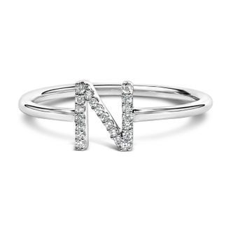 House of Brilliance 10K Gold Diamond Accent Initial A-Z Ring
