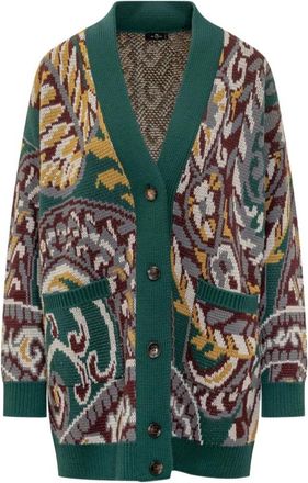 Etro Jacquard Cardigan - Dames - Vesten - Veelkleurig - S - Nylon - Truien & Vesten