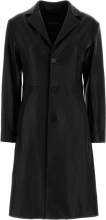 Balenciaga Black Leather Coat
