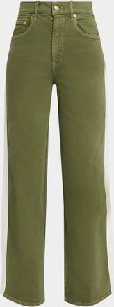 LE JEAN Track Side-Stripe Straight-Leg Jeans