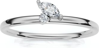 Pompeii3 Marquise Diamond Stackable Wedding Ring Womens Anniversary Band 14k Gold