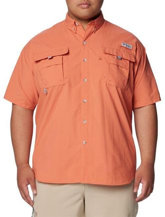 Columbia Big & Tall PFG Bahama II Short-Sleeve Sport Shirt in Faded Peach at Nordstrom, Size 4X Big