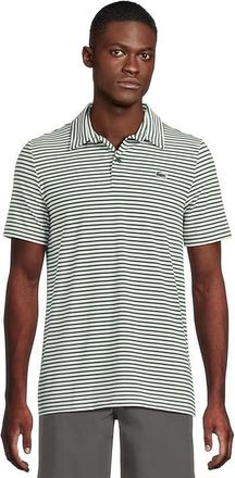 Lacoste Ultra Dry Anti-uv Striped Golf Polo Shirt Mens Clothing Green/White : 7 (2XL), Elastane/Polyester