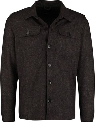 Cavallaro Heren, Overhemden, Bruin, Maat: M Viscose