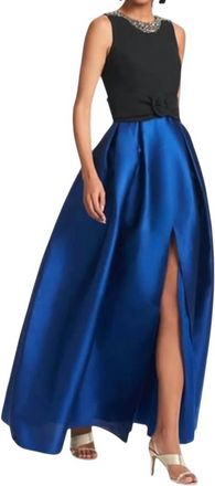 Sachin & Babi Womens Sleeveless Evening Gown In Blue Black