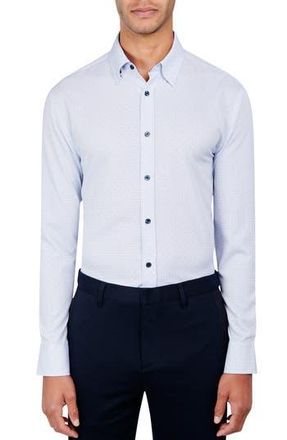 W.R.K Regular Fit Dot Print Performance Stretch Dress Shirt in White at Nordstrom Rack, Size 16.5