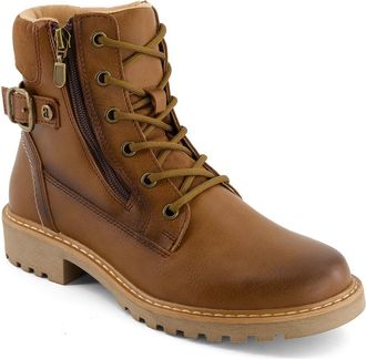 Andrea Womens Side Zipper Lace up Boots 90576