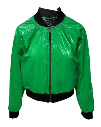 Koral Koral Zip Up Jacket with Mesh Details in Green Polyester