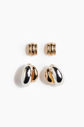 H&M 2 Paar Ohrringe - Goldfarben