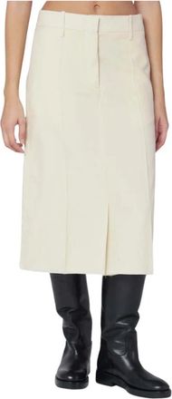 Jil Sander Geplooide Rokken - Dames - Midirokken - Beige - M - Rokken