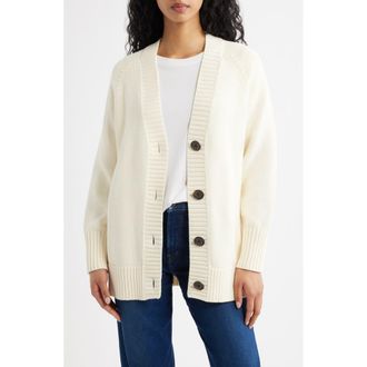Madewell Oversized Cotton Cardigan in Vintage Ivory at Nordstrom, Size Xx-Small