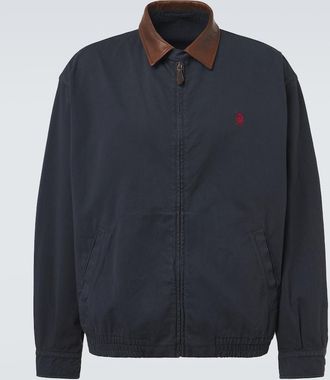 Prada Leather-trimmed cotton canvas blouson jacket