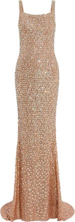 Jenny Packham Abito lungo con paillettes - Toni neutri