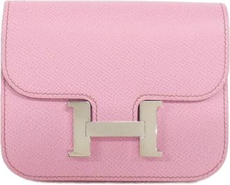 Herm&egrave;s Pink Epsom Leather Wallet (Bi-Fold) (Pre-Owned)