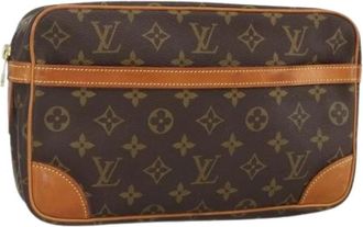 Louis Vuitton Pre-owned Vintage Monogram Clutch - Dames - Vintage Clutch - Bruin - ONE Size - Leer - Vintage
