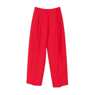 Sportmax Dames, Broeken, Rood, Maat: 2XS Wol