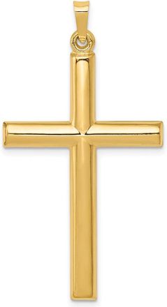 Diamond2Deal 14k Yellow Gold Hollow Cross Pendant