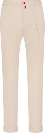 Kiton Beige Katoenen Joggingbroek Casual Stijl - Heren - Slim Fit Broeken - Beige - W35 - Katoen - Broeken