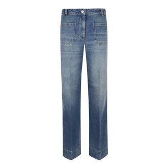 Victoria Beckham Jeans, Dames, Blauw, W28, Katoen, Blauwe Jeans voor Vrouwen Aw 25