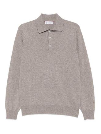Brunello Cucinelli Long-Sleeved Cashmere Polo Shirt