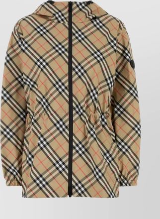 Burberry parka drawstring waist patterned