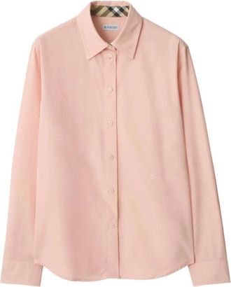 Burberry Roze Geknoopt Overhemd Lange Mouwen - Dames - Overhemden - Roze - XS - Overhemden