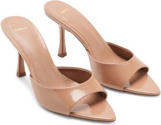 Mango Pointed Toe Slide Sandal in Beige at Nordstrom, Size 8.5Us