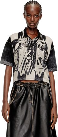 Diesel Striped polo jumper with 78 logo - T-Shirts - Woman - Multicolor