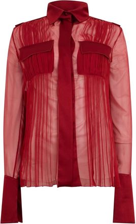 Alberta Ferretti Elegante Jas met Verfijnde Afwerking - Dames - Overhemden - Rood - S - Overhemden