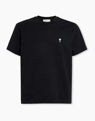 Ami Mens Ami Paris Ami De Coeur White Heart T-Shirt Black - Size: 38