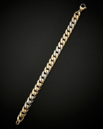Italian Gold, Inc 14K Italian Gold Two-Tone Semi-Solid Miami Cuban Curb Link Bracelet