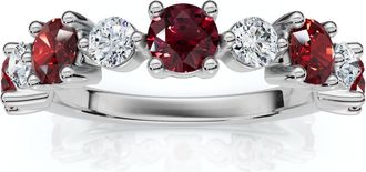 Pompeii3 1Ct Sylvia Ruby & Diamond Anniversary Ring Gold Lab Grown