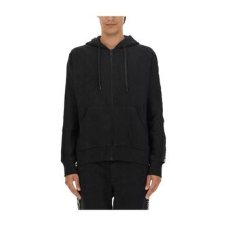 Versace Jeans Couture Zip-throughs, male, Black, Size: S Zip-Through Cotton Sweatshirt for Men