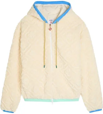 Casablanca Casablanca Logo-monogrammed Hooded Fleece Jacket - White - XL