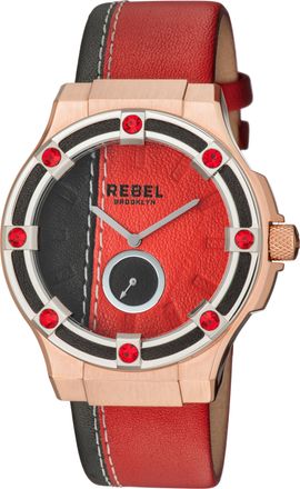 Rebel Rockers Flatbush Burgundy/Black Dial Leather Watch