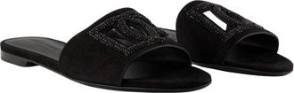 Dolce & Gabbana Womens Leather Slide Sandals Black