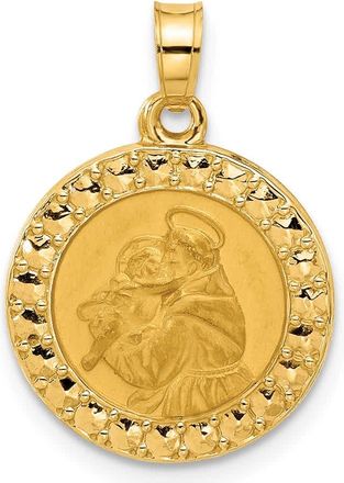 Diamond2Deal 14k Yellow Gold Polished Hollow St Anthony Medal