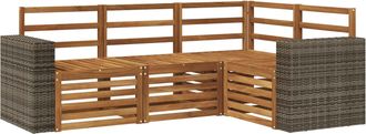 vidaXL Conjunto De Sof&aacute;s De Exterior 4 Uds. Poli&eacute;ster Vidaxl