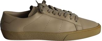 Saint Laurent Womens Calfskin Leather Sl/06 Court Classic Low-Top Sneaker (Authentic Pre-Loved)