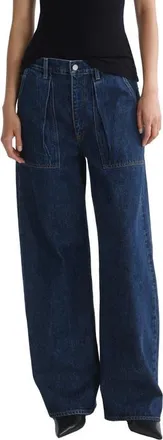 A Gold E Low Curve Utility Low Waist Wide Leg Jeans in Rank Dk Inky Marble Ind at Nordstrom, Size 31