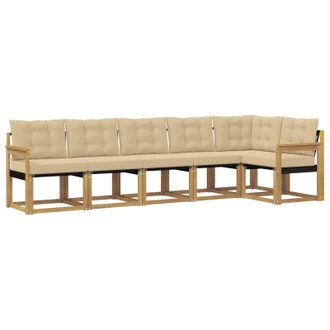 vidaXL Conjunto De Sof&aacute;s De Exterior Con Coj&iacute;n 6 Pcs Y Beige Vidaxl